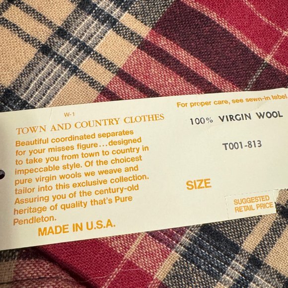 PENDELTON Vintage 60's 70's 100% Virgin Wool Scarf NWT - Picture 5 of 10